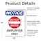 Signmission Employees Only Sign, Vinyl Decal, 10in W x 14in L, 2PK OS-2PACK-NS-D-1014-V-12005 - alternate 5